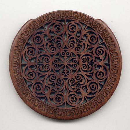 10 walnut with gothic rosette