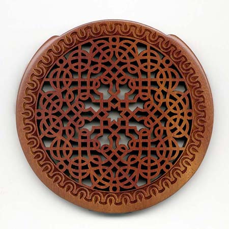 12 mahogany with gothic rosette