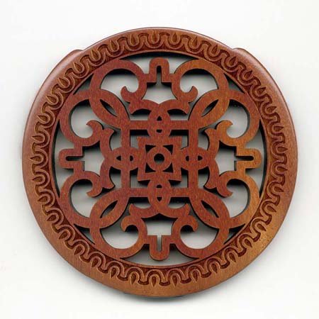 13 mahogany with gothic rosette