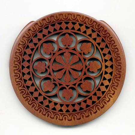 14 mahogany with gothic rosette