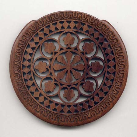 14 walnut with gothic rosette